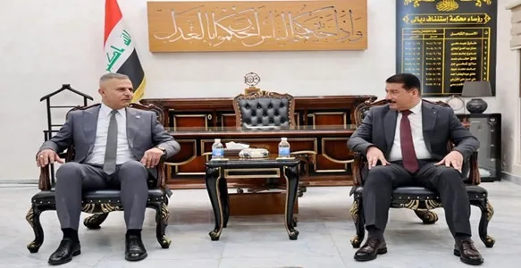 الوكيل الأقدم للداخلية يبحث مع رئيس محكمة استئناف ديالى القضايا المتعلقة بالعمل الامني والقانوني