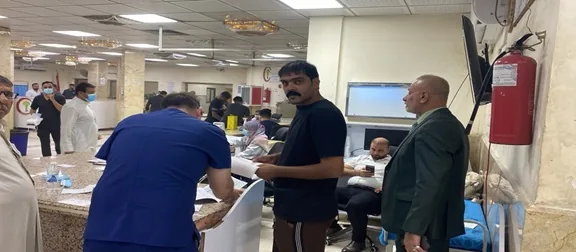 صحة النجف : اكثر من ١٠٠ حالة اختناق جراء العاصفة الترابية